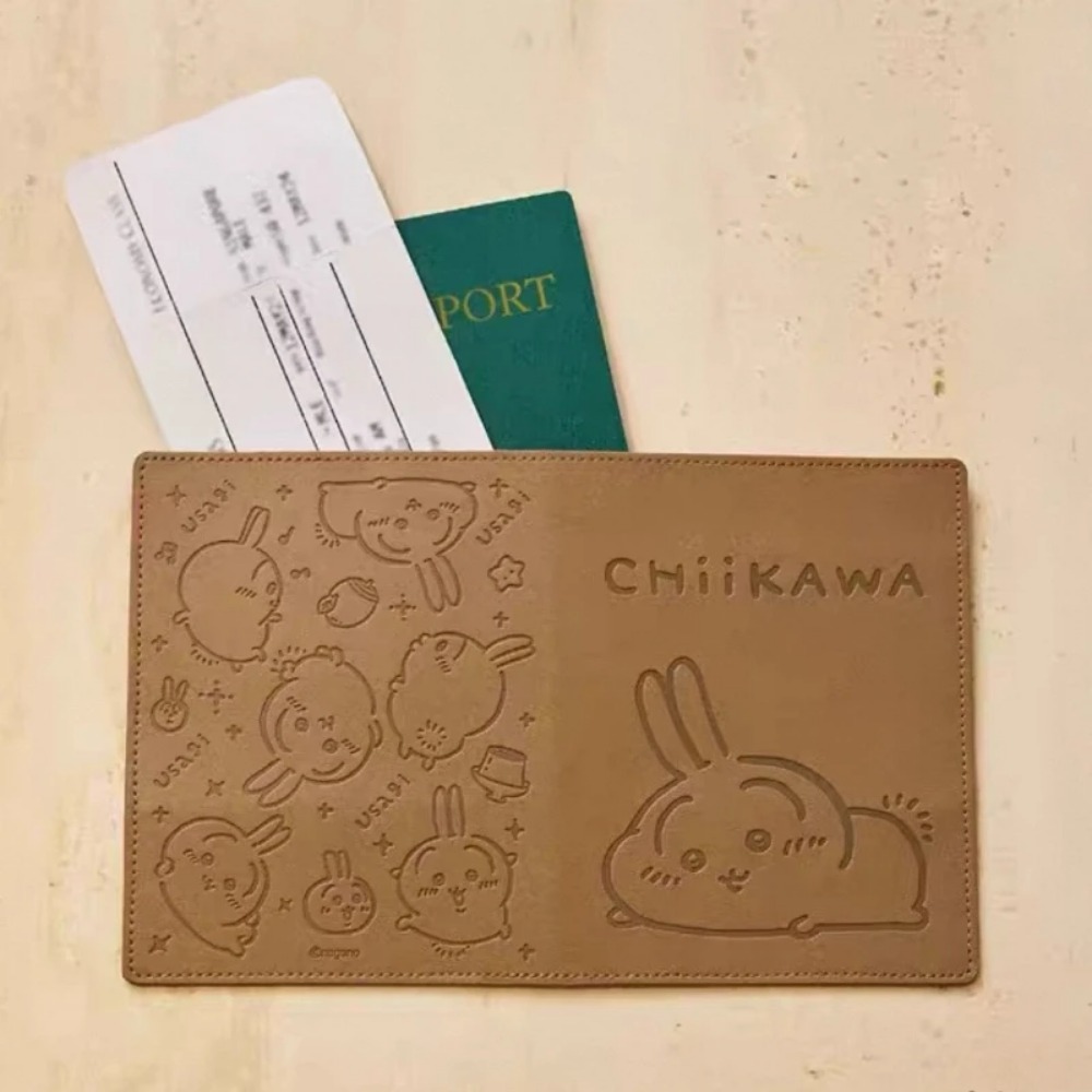 Travel Accessories In Japan - بطاقة أمتعة جلدية كاواي مطبوعة بالذهب