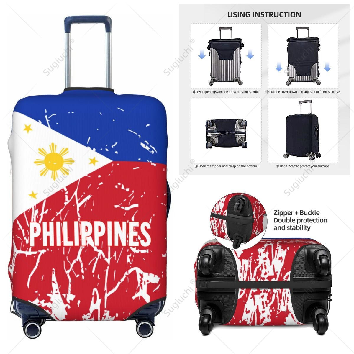 Travel Accessories Philippines - علم الفلبين غطاء الأمتعة حقيبة مرونة