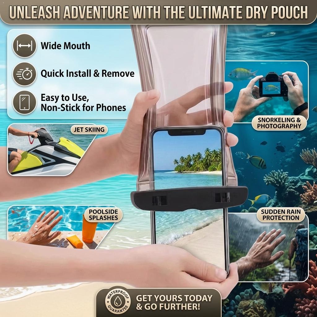 حافظة هاتف مقاومة للماء شفافة، - مراجعة Travel Accessories Case وسعره