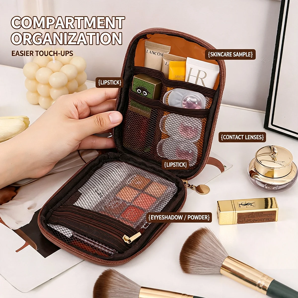 حقيبة مستحضرات تجميل شفافة محم - مراجعة Travel Accessories Organizer Bag وسعره