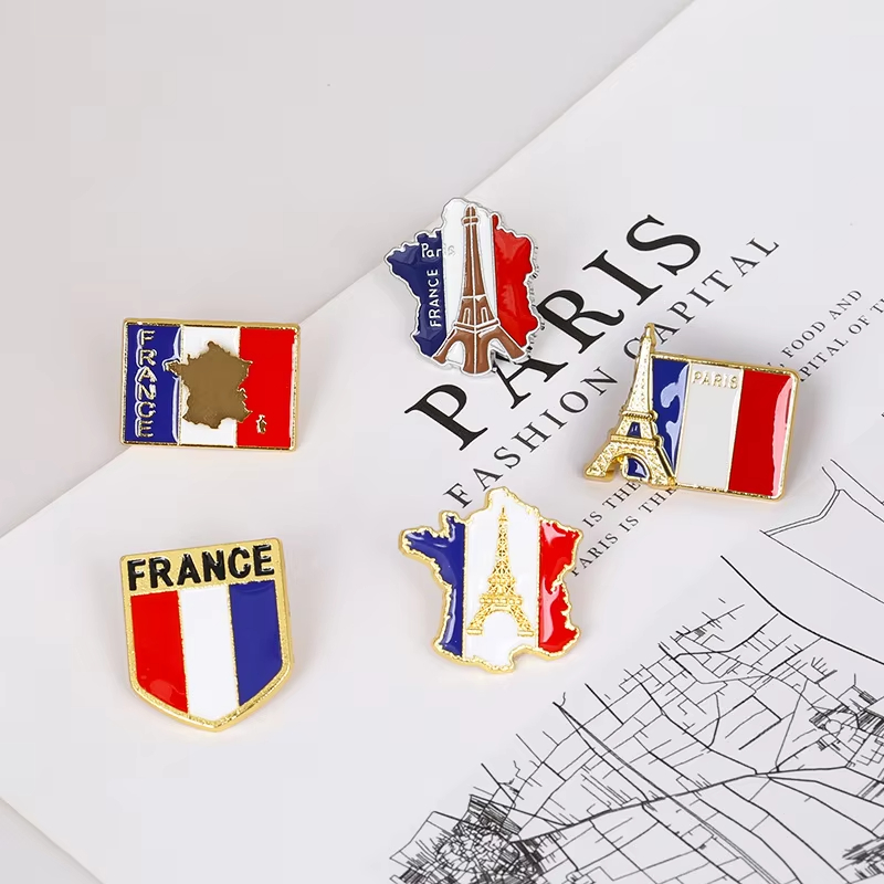 دبابيس مينا بتصميم علم فرنسا،  - مراجعة Travel Accessories Jewelry وسعره