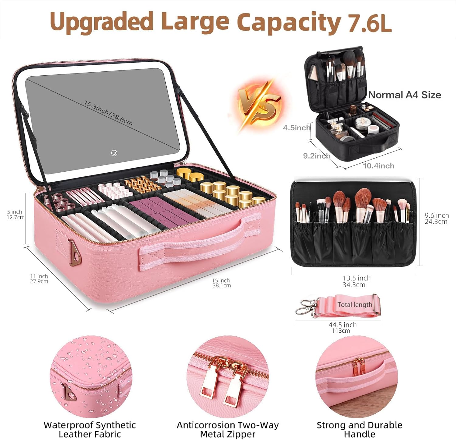 حقيبة مكياج كبيرة السعة 15''×1 - مراجعة Travel Accessories Case وسعره